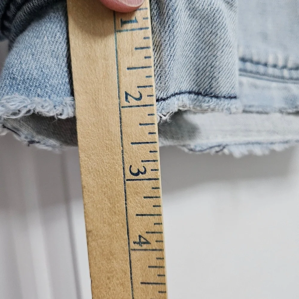 Y2K American Eagle Cargo 4 Pocket Shorts Womens 8 Low Rise‎ Button Fly Distress